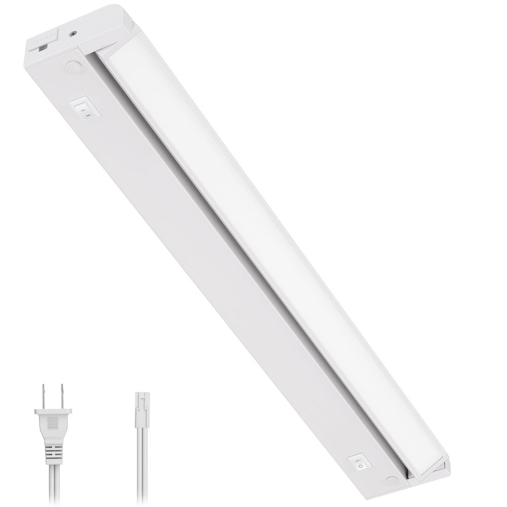 GETINLIGHT 16-Inch Plug-in Swivel LED Under Cabinet Light, 2-CCT, White
