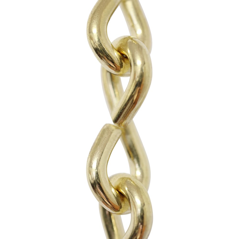 RCH Hardware CH-S50-06-PB Steel Basket Chain 5 Gauge, Polished Brass (1 Foot)