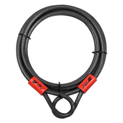 BV Heavy-Duty 15FT Security Cable with Loops - 10mm (3/8 Inch) Cut-Resistant Braided Steel Cable - Versatile & Weatherproof - Security Chain for Padlock, Chain Lock, Wire Lock
