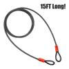 BV Heavy-Duty 15FT Security Cable with Loops - 10mm (3/8 Inch) Cut-Resistant Braided Steel Cable - Versatile & Weatherproof - Security Chain for Padlock, Chain Lock, Wire Lock view 3