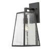Elegant Lighting LDOD2201 15" One Light Wall Lantern, Matte Black Finish with Clear Seedy Glass view 1