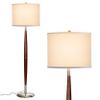 Brightech Lucas LED Floor Lamp, Modern Light for Living Rooms & Offices, Great Living Room Dcor with Drum Shade & Handsome Wood Finish, Bohemian Standing Lamp for Bedroom Reading view 1