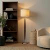 Brightech Lucas LED Floor Lamp, Modern Light for Living Rooms & Offices, Great Living Room Dcor with Drum Shade & Handsome Wood Finish, Bohemian Standing Lamp for Bedroom Reading view 2