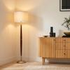 Brightech Lucas LED Floor Lamp, Modern Light for Living Rooms & Offices, Great Living Room Dcor with Drum Shade & Handsome Wood Finish, Bohemian Standing Lamp for Bedroom Reading view 3