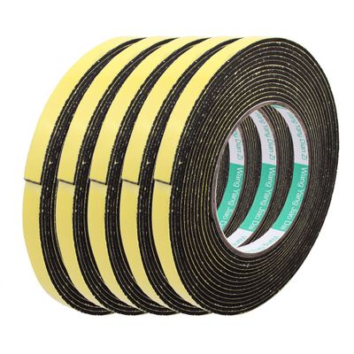 uxcell 5Pcs 10mm Width 2mm Thickness EVA Single Side Sponge Foam Tape 5 Meters Length for Door Window