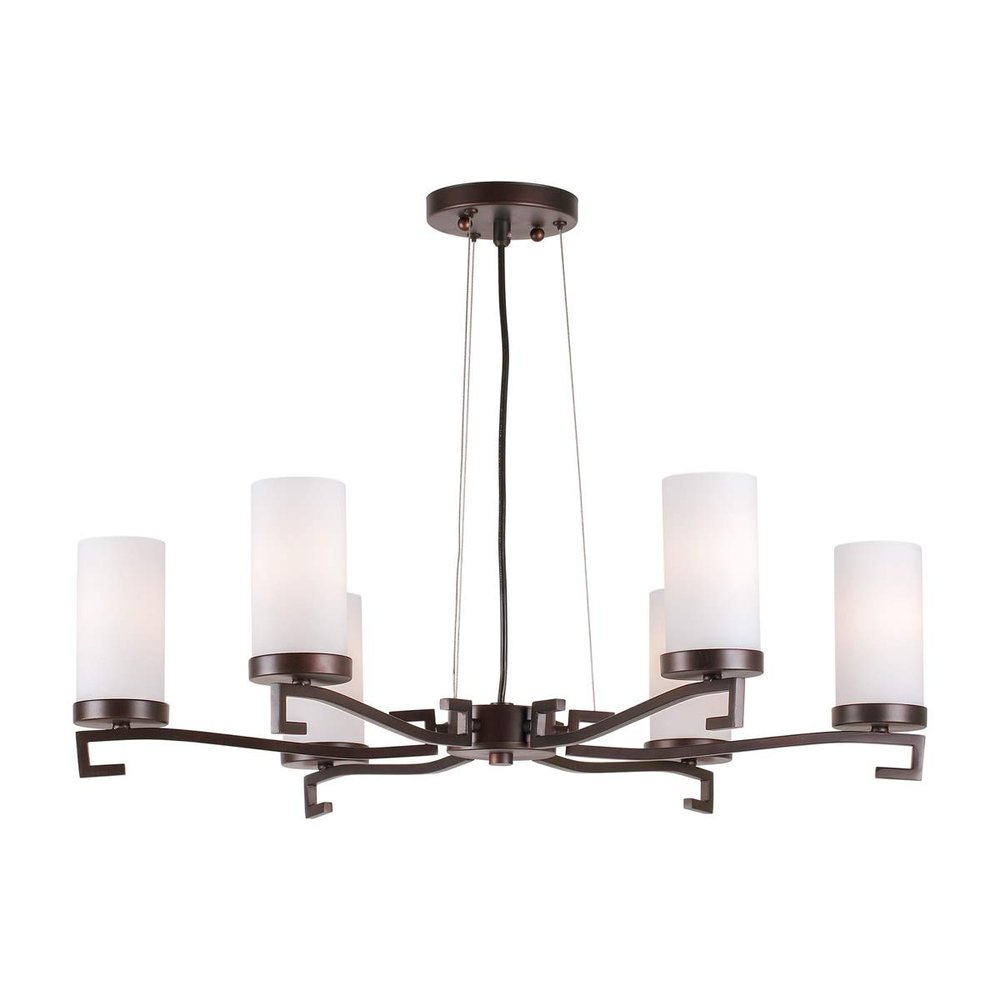 Forte 2592-06-32 Six Light Chandelier, Antique Bronze