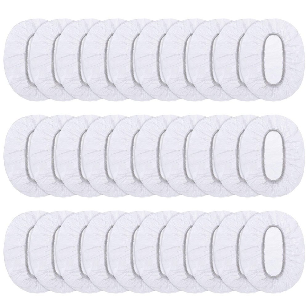 Outus 100 Pack Clear Disposable Ear Covers Plastic Waterproof Ear Protectors for Shower, Hair Dye, Bathing