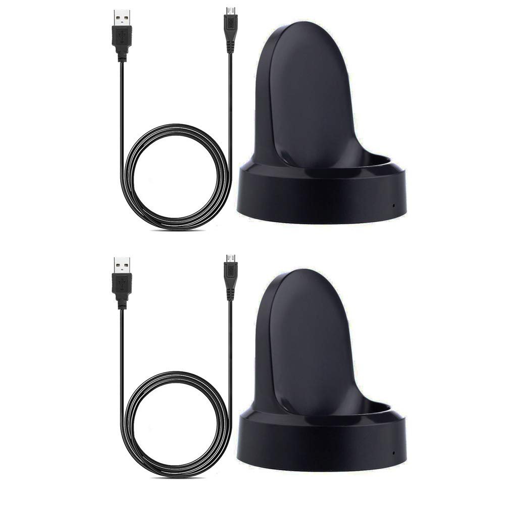 EXMRAT Charger for Samsung Gear S3, Charging Cradle Dock for Gear S3 Frontier, Gear S3 Classic Smart Watch (2 Pack)