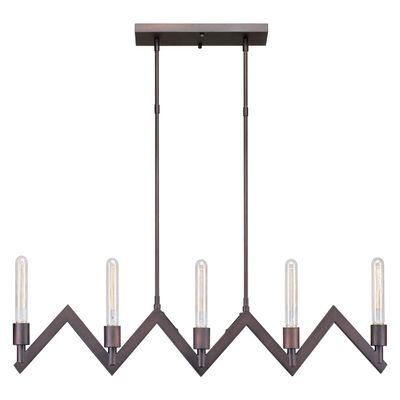 Forte 7082-05-32 Five Light Island Pendant, Antique Bronze