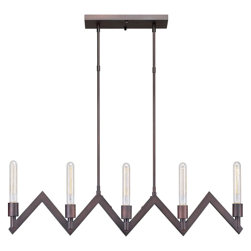 Forte 7082-05-32 Five Light Island Pendant, Antique Bronze