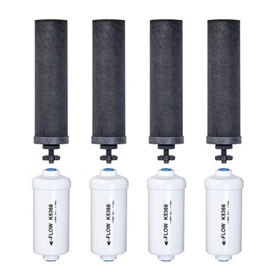 Set of 4 Berkey Authentic Black Berkey Elements (BB9-2) and 4 Berkey PF-2 Fluoride and Arsenic Reduction Elements - Combo Pack