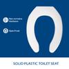BEMIS 1055 Commercial Open Front Plastic Toilet Seat, Heavy Duty Industrial Seat without Lid for Long Lasting Use, Elongated, White view 3