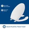 BEMIS 1950 Commercial Open Front Plastic Toilet Seat, Heavy Duty Industrial Seat with Lid, Made in USA, Elongated, White view 2