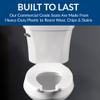 BEMIS 1950 Commercial Open Front Plastic Toilet Seat, Heavy Duty Industrial Seat with Lid, Made in USA, Elongated, White view 4