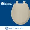 Bemis 500EC Durable Wood Toilet Seat with Easy Clean Hinges, Made in USA, Round, Bone view 2