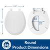 Bemis 500EC Durable Wood Toilet Seat with Easy Clean Hinges, Made in USA, Round, Bone view 4