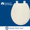 Bemis 500EC Durable Wood Toilet Seat with Easy Clean Hinges, Made in USA, Round, Biscuit view 2