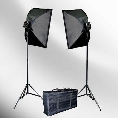 ePhoto 2000 WATT Digital Photography Lighting Studio Portrait Video Continuous Softbox Lighting Kit Light Set + Carrying Case - 2 Light Stands, 2 Softboxes, 2 Light Heads,10 Photo Bulbs VL9026s