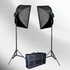 ePhoto 2000 WATT Digital Photography Lighting Studio Portrait Video Continuous Softbox Lighting Kit Light Set + Carrying Case - 2 Light Stands, 2 Softboxes, 2 Light Heads,10 Photo Bulbs VL9026s view 1