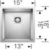 Precision R0 15" Undermount Stainless Steel Bar Sink view 2