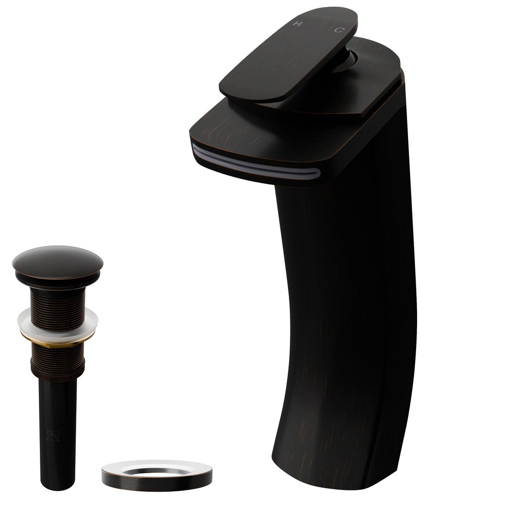 Novatto Cascade Single Lever Waterfall Vessel Faucet in Oil Rubbed Bronze, GF-057ORB-PUD