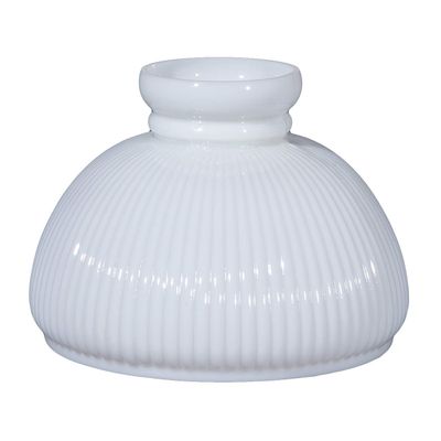 B&P Lamp 10 Inch Diameter Opal Glass Student Shade With Ribbed Design And A Low Top