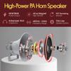 Indoor Outdoor PA Horn Speaker - 12.7 Inch 60 W Compact Loud Sound Megaphone w/ 400Hz-5KHzz Frequency, 16 Ohm, 70V/100V Transformer, Mounting Bracket Hardware, For 70V/100V Audio System - Pyle PHSP12 view 2