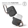 elago Silicone Case with Keychain Compatible with Apple AirPods Case 1 & 2, Front LED Visible, Supports Wireless Charging, Protective Silicone [Dark Grey] view 2