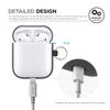 elago Silicone Case with Keychain Compatible with Apple AirPods Case 1 & 2, Front LED Visible, Supports Wireless Charging, Protective Silicone [Dark Grey] view 4