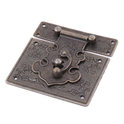 uxcell Set Jewelry Box Vintage Style Lock Latch 84mmx83mm Bronze Tone