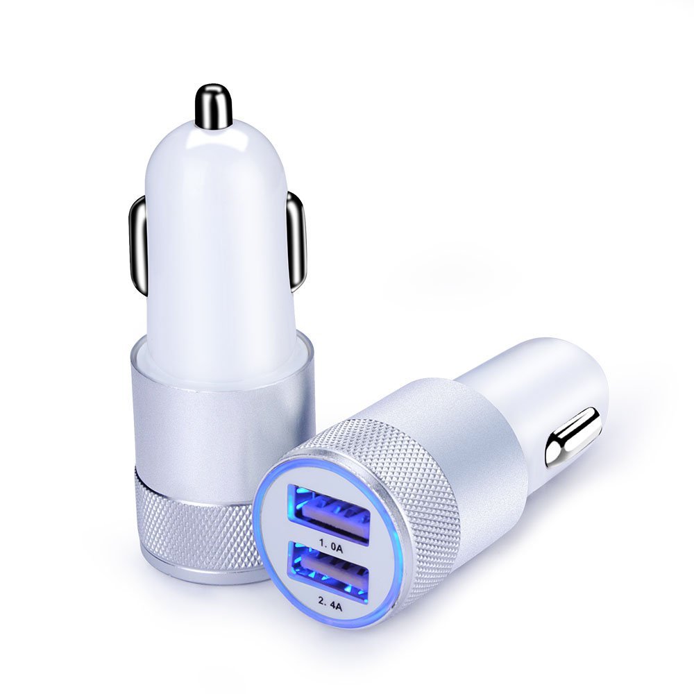 Car Charger,Sicodo 3.4A 2 Pack USB Smart Port Charger
