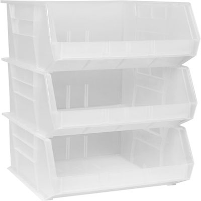 Akro-Mils 30270 AkroBins Plastic Storage Bins, 18"x16"x11", Clear, 3-Pack