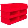 Akro-Mils 30235 AkroBins Plastic Storage Bins, 11"x11"x5", Red, 6-Pack view 1