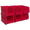 Akro-Mils 30260 AkroBins Plastic Storage Bins, 18"x11"x10", Red, 6-Pack view 1
