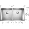 BLANCO 516211 Kitchen, 29" L X 18" W X 10" D, Stainless Steel view 3