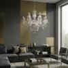 Maxax 12 Lights Crystal Chandelier, Modern Pendant Light Fixture Hanging Raindrop, Chain Adjustable Ceiling Lighting, E12 Base, for Dining Room, Hallway, Kitchen, Chrome view 2