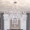 Maxax 18 Lights Crystal Chandelier, Modern Pendant Light Fixture Hanging Raindrop, Chain Adjustable Ceiling Lighting, E12 Base, for Dining Room Hallway Kitchen, Chrome view 1