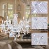 Maxax 18 Lights Crystal Chandelier, Modern Pendant Light Fixture Hanging Raindrop, Chain Adjustable Ceiling Lighting, E12 Base, for Dining Room Hallway Kitchen, Chrome view 2