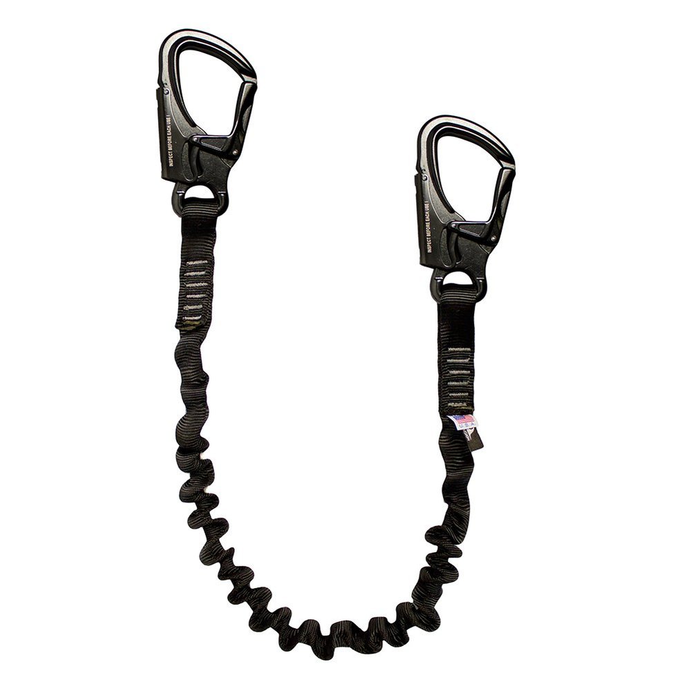 Shock Absorbing Lanyard Snap Hook - Fusion Climb- (5,000 LBS Rated) Professional SAL Kong Frog - for Mountaineering, Fall Protection, Roofing, Construction, Safety Lanyard - Frog Snap Hook - 48in.