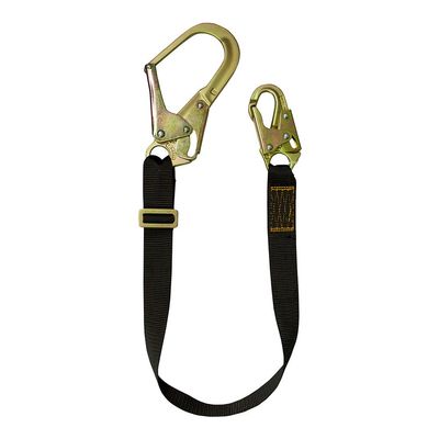 Fusion Climb 2ft 24"x1.75" Adjustable Fall Safety Zipline Lanyard with 2 snap hooks, its actually one snap hook, and one rebar hook