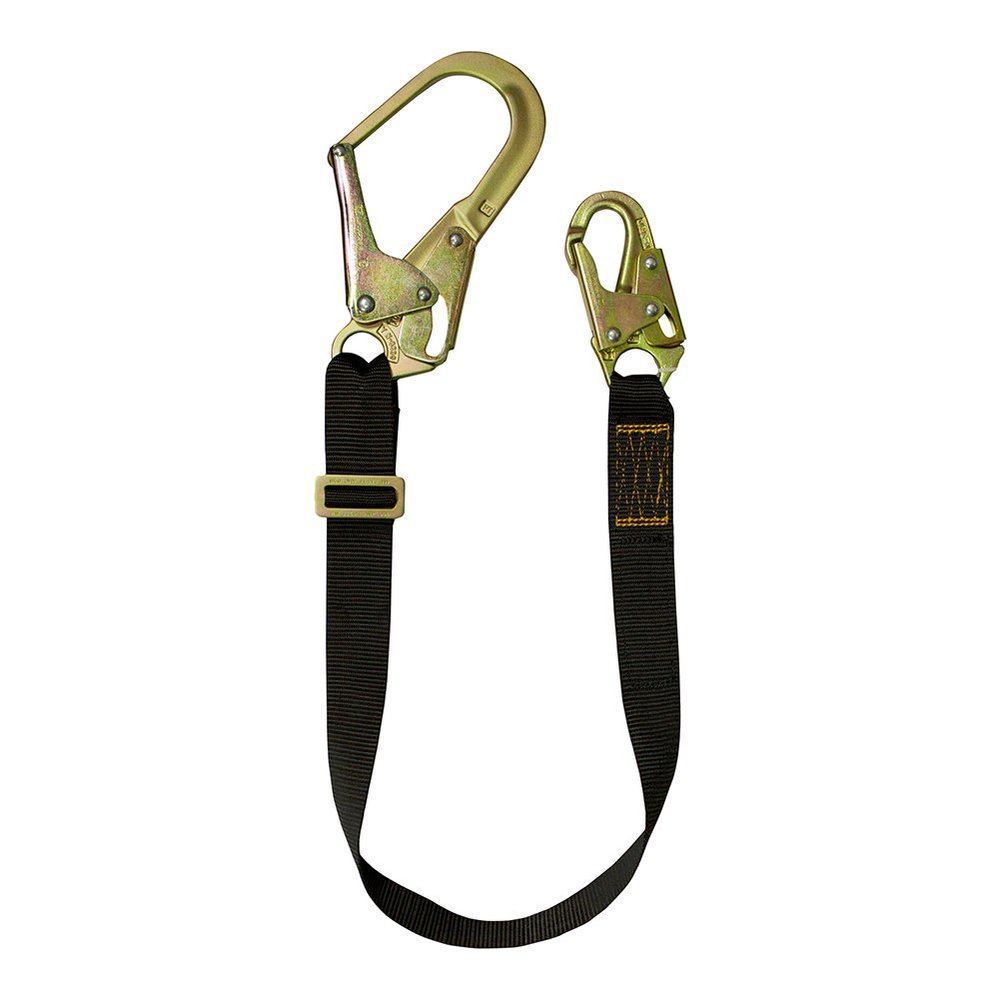 Fusion Climb 2ft 24"x1.75" Adjustable Fall Safety Zipline Lanyard with 2 snap hooks, its actually one snap hook, and one rebar hook
