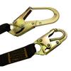 Fusion Climb 2ft 24"x1.75" Adjustable Fall Safety Zipline Lanyard with 2 snap hooks, its actually one snap hook, and one rebar hook view 4