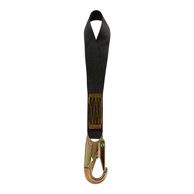 Fall Safety Lanyard with Steel Snap Hook 23kN Black