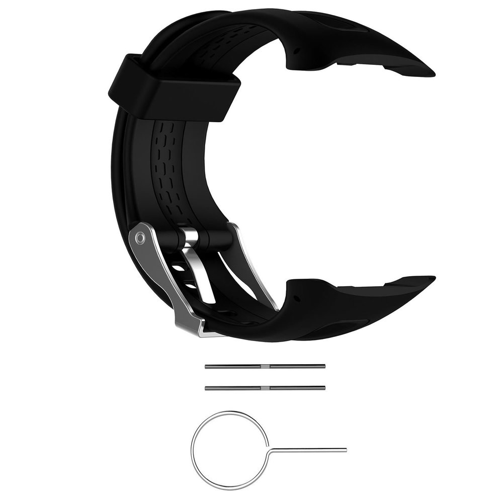 Replacement Band for Garmin Forerunner 10/15 for Women/Man - TenYun Silicone Wristband Strap/Bands for Garmin Forerunner 10/Garmin Forerunner 15 (Black, Large Size 0.98" X 0.94")