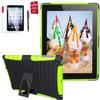 Case for Ipad 4th 3rd 2nd Generation 9.7 inch case Cover (Old Model) md510ll/A MC769ll /A Mc979ll /A Mc705ll /A A1458 A1430 A1416 2In1 TPU PC Design Cover (Green) view 2