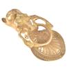 IndianShelf 1 Piece Cat with Peacocks Multicolor Brass Door Knocker view 2