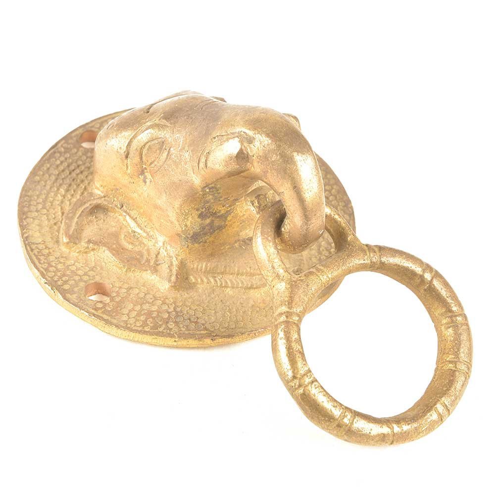 IndianShelf 1 Piece Multicolor Brass Elephant Face Door Knocker