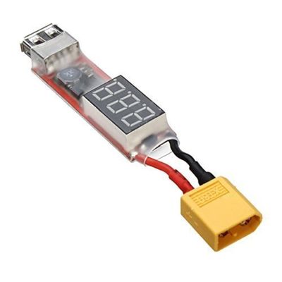 powerday XT60-Plug Connector to USB Plug Connector with Voltage LCD Display for iPhone Android
