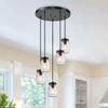 LNC Mason Jar Chandelier, 5-Light Pendant Lighting for Kitchen Island, Farmhouse Chandelier for Dining Room view 1