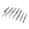 Steelman 7-Piece Tweezer Variety Tool Set for Electronic Repairs, Jewelry Making, and Model Building, Stainless Steel, Includes Sharp, Angled, Blunt, and Offset Tips, Storage Case Included view 1